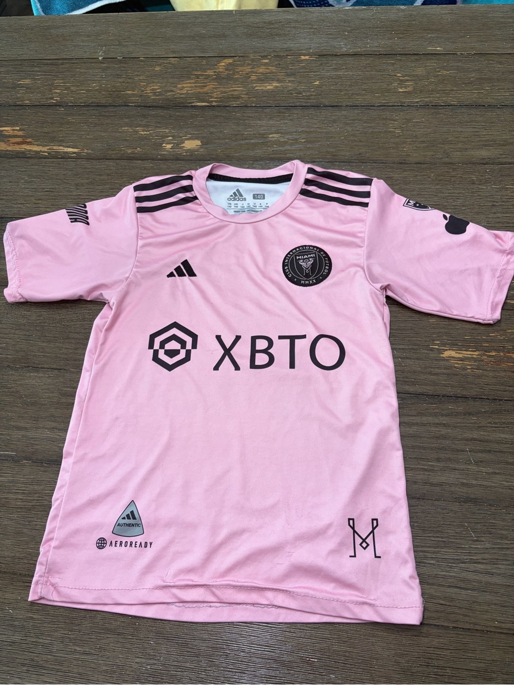 adidas Pink Miami CF Kids Soccer Jersey with Black Accents